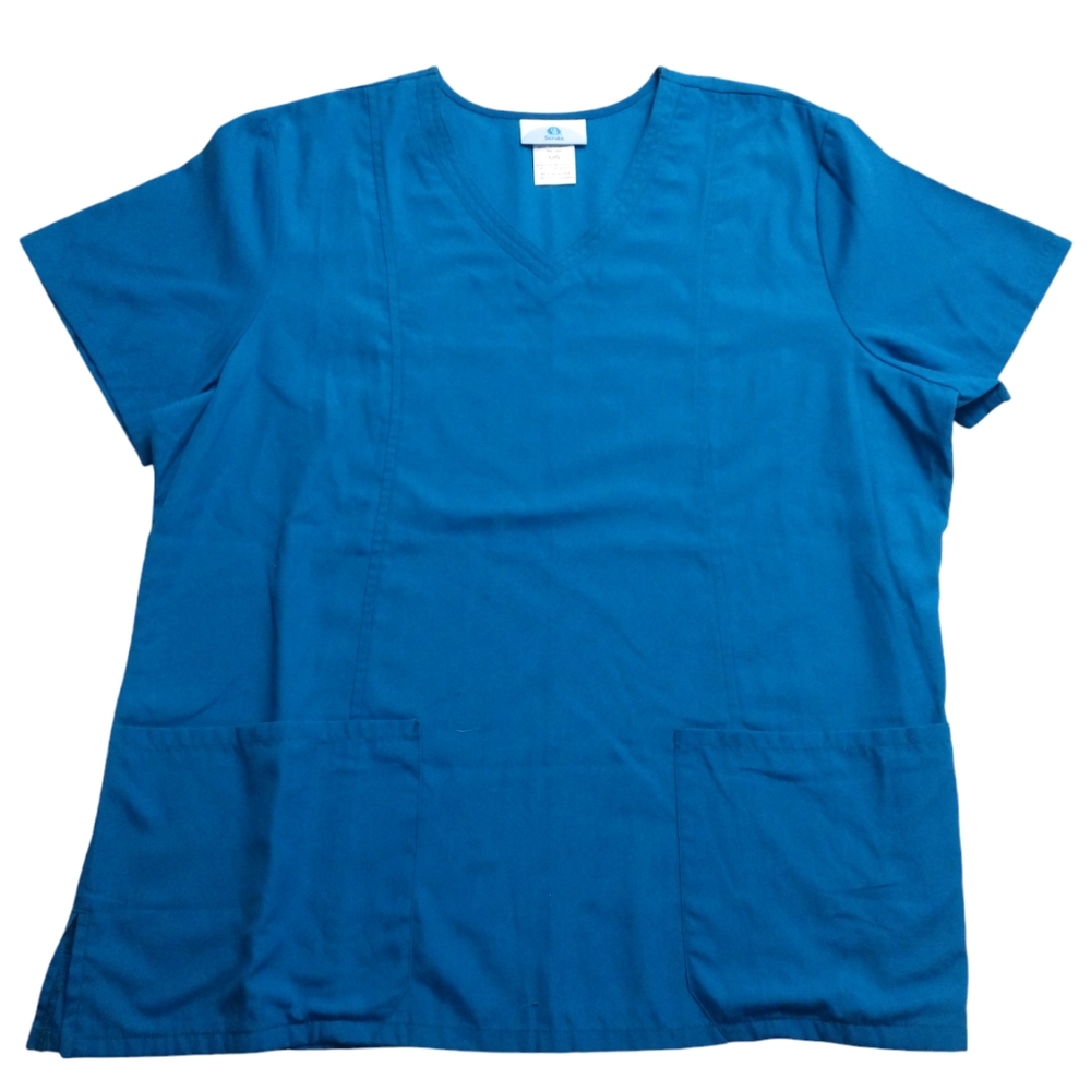 SB Scrubs Women's Blue Scrubs Top With Pockets L Large